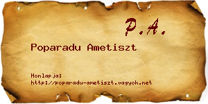Poparadu Ametiszt névjegykártya
